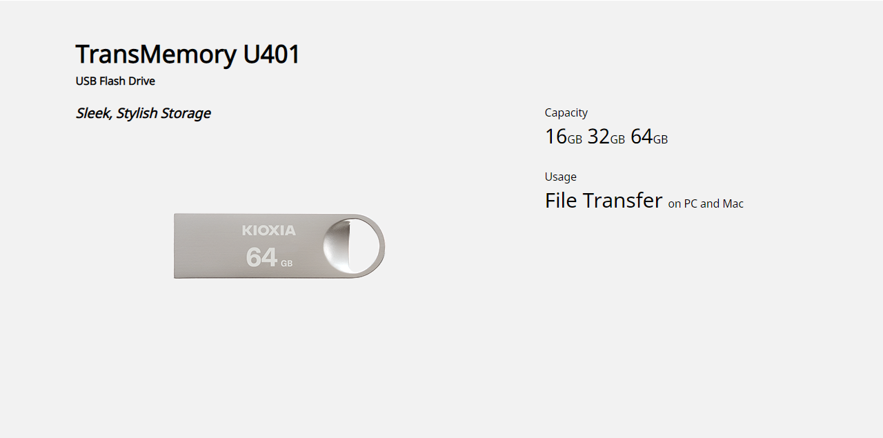 KIOXIA TransMemory U401 - Metal 64GB USB